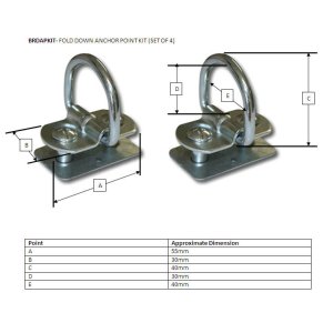 FOLD DOWN ANCHOR POINT KIT(SET OF 4)