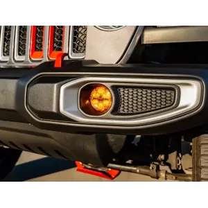 JL JK WRANGLER QUATRO FOG MOUNTS 1 PIECE BUMPER.