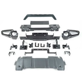 Front steel bumper with bull bar and winch plate
