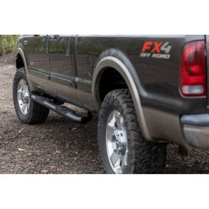 Oval nerf steps black Rough Country Crew Cab