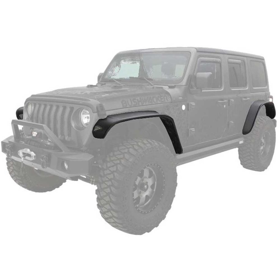 Front and rear fender flares standard coverage RealTruck Bushwacker Flat Style