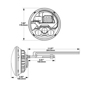 Headlights LED chorme front 7" JW Speaker 8700 Evo 3