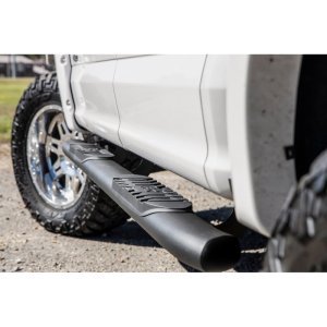 Oval nerf steps black Rough Country Crew Cab