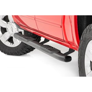 Oval nerf steps black Rough Country Crew Cab