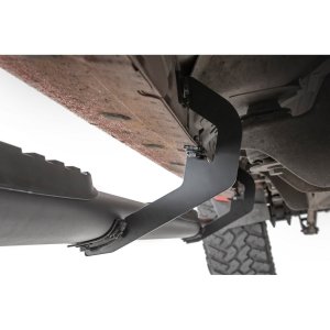 Oval nerf steps black Rough Country Crew Cab