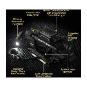 Winch with synthetic rope and wireless remote 10000 lbs Smittybilt X20 GEN3
