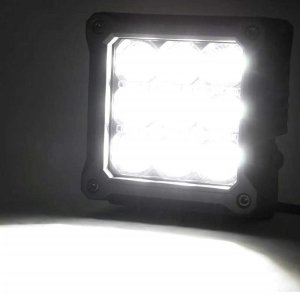 LED lights 4" square white DRL Rough Country Chrome Series
