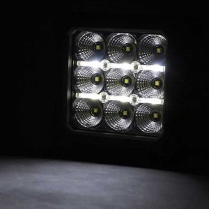 LED lights 4" square white DRL Rough Country Chrome Series