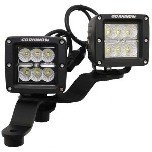 Windshield cowl mount for a LED 3x3" Dual Cube Go Rhino