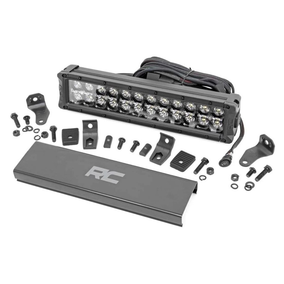 LED light bar 12" dual row white DRL spot/flood Rough Country Black Series