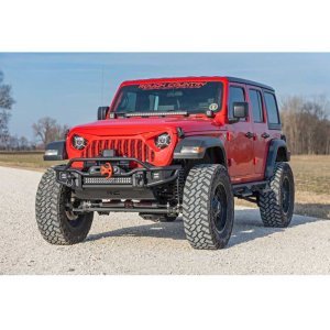 Front tubular bumper with skid plate and LED lights Rough Country