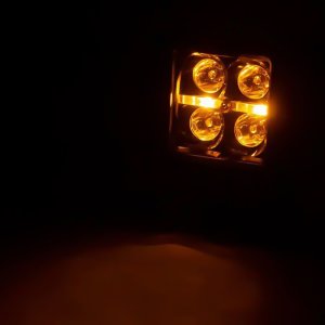LED lights 2" square amber DRL spot Rough Country Black Series
