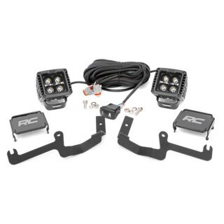 Lower windshield LED 2" kit White DRL Rough Country Black Series