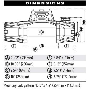 Winch with synthetic rope 12 000 lbs Warn VR EVO 12-S