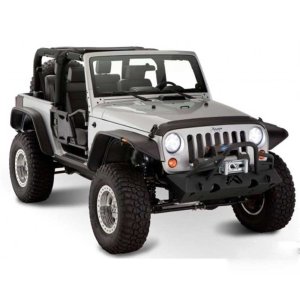 Front and rear fender flares standard coverage RealTruck Bushwacker Flat Style