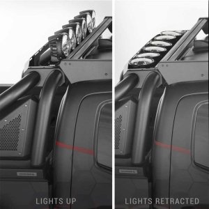 Sport bar 2.0 with power actuated retractable light mount bar Go Rhino
