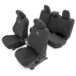 Seat cover set neoprene black Rough Country Double Cab